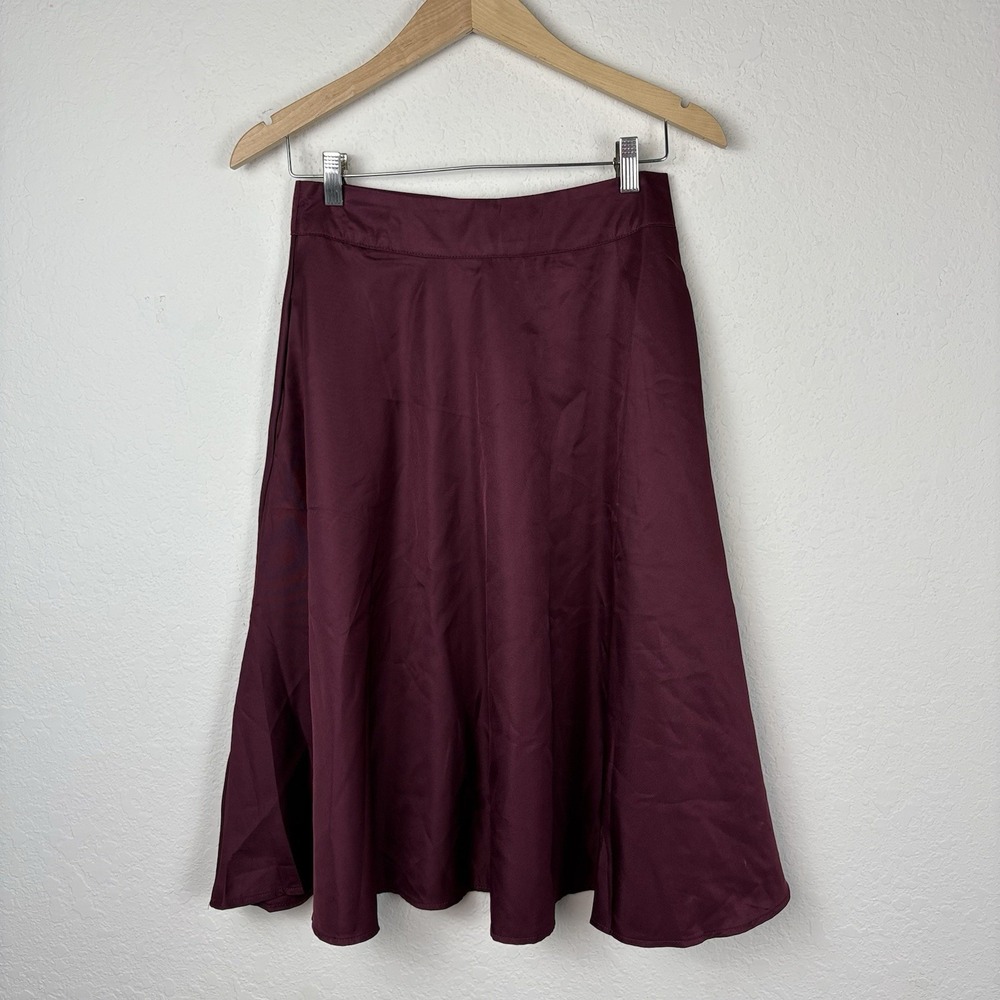 Unique Vintage Women's Vivien Skirt Burgundy Size M NWT 50s Pinup Knee Length